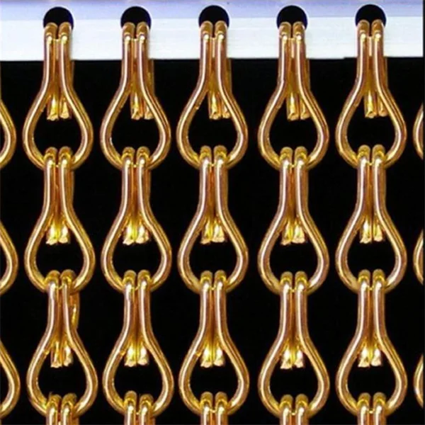 Защитная занавеска из алюминиевой цепи золотого цвета