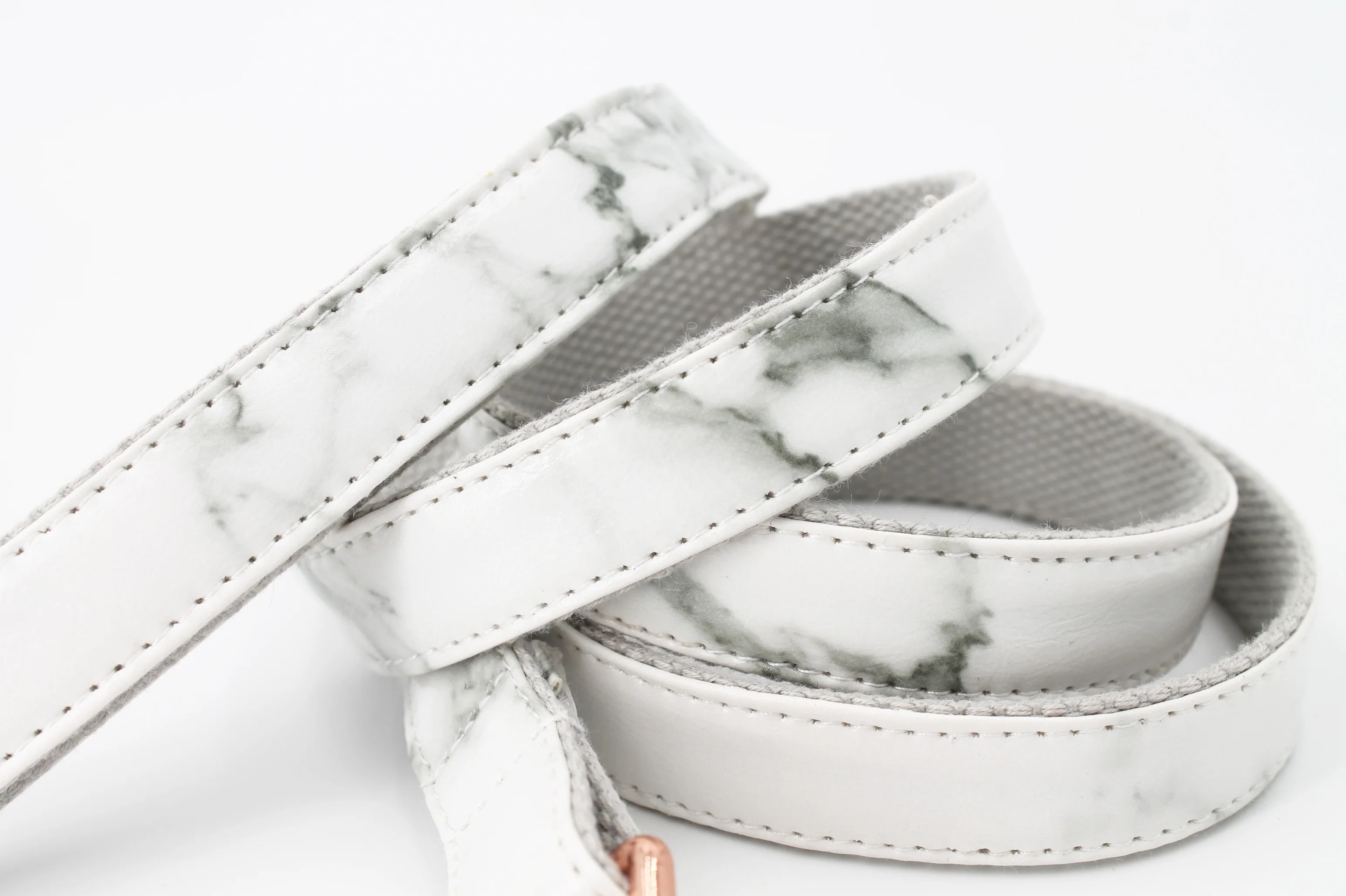 Marble Dog Collar Leash Personalized Faux Leather Dog Collar  with rose metal buckle