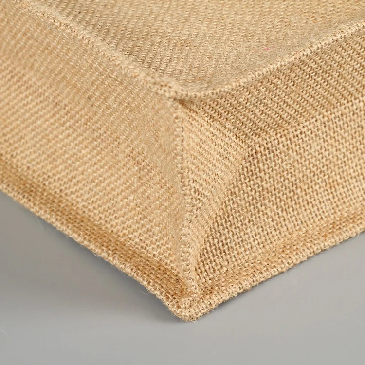 Custom Logo Accepted Inside Lamination Printing Jute Bag, Shopping Tote Hemp Tote Jute Bag