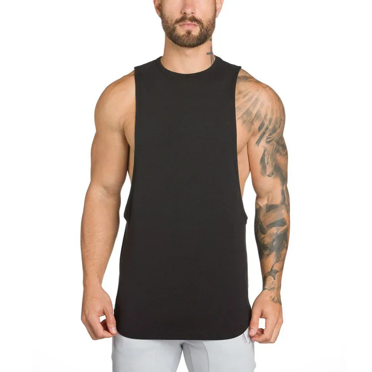 Basic compression cotton fabric tank top sports wear for men