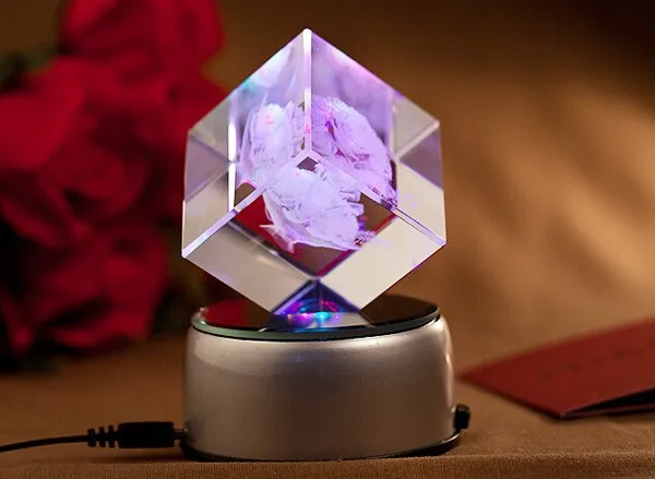 3d laser crystal solid glass cube for gift