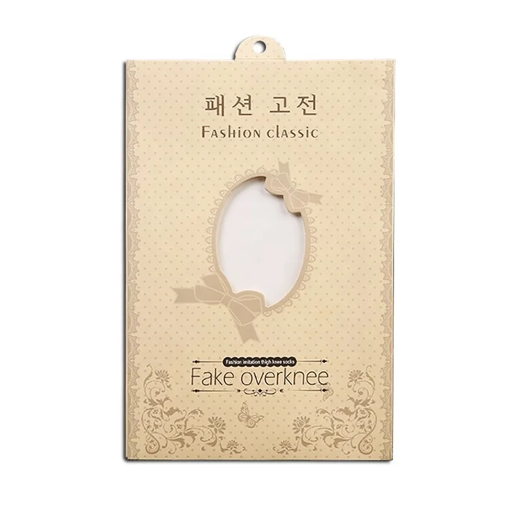 pantyhose packaging box stockingsbox customized with hanging hole and die cut window