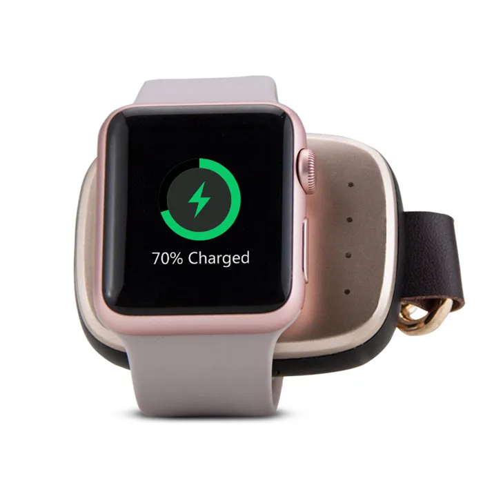 Ци Беспроводное зарядное устройство 700 мАч портативный смарт-Брелок Power Bank для Apple Watch