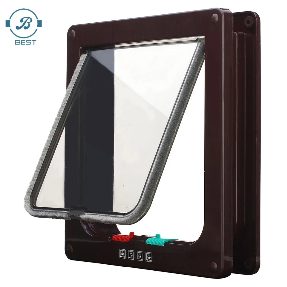 2020 ABS pet flap interior cat walk door for screen curtain round large dog cat flap door microchip