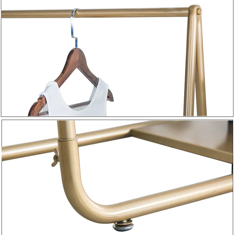 Metal Clothes Display Fashion Simple Stylish Nano Gold Garment Rack