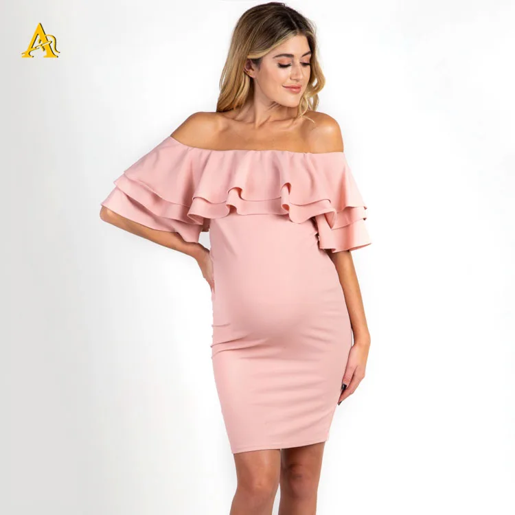 Hot Sale Womens Cowl Neck Maternity Dress Sexy Off Shoulder Maternity Clothing Dresses Women