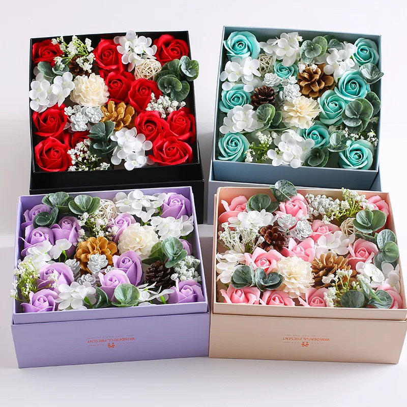 wholesale hot sell best gift  artificial soap flower box made in china