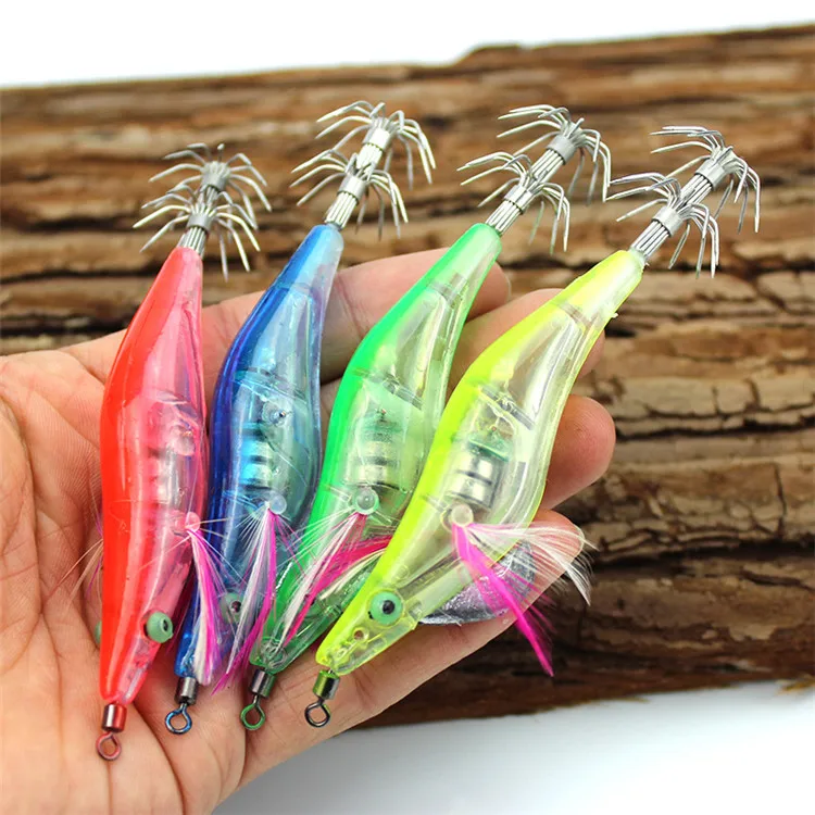 Electronic Luminous Shrimp Hook Squid Lure Night Fishing Baits Squid Jigs Hook