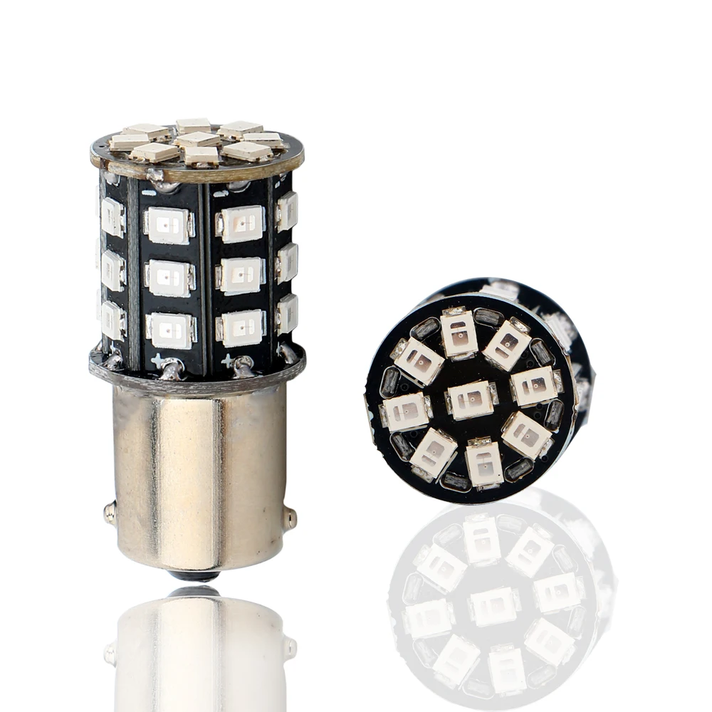 High Power BAU15S 7507 PY21W 1156  Amber white 33 SMD 2835 LED Bulb For Front Turn Signal Lights Direction Indicator Lamp