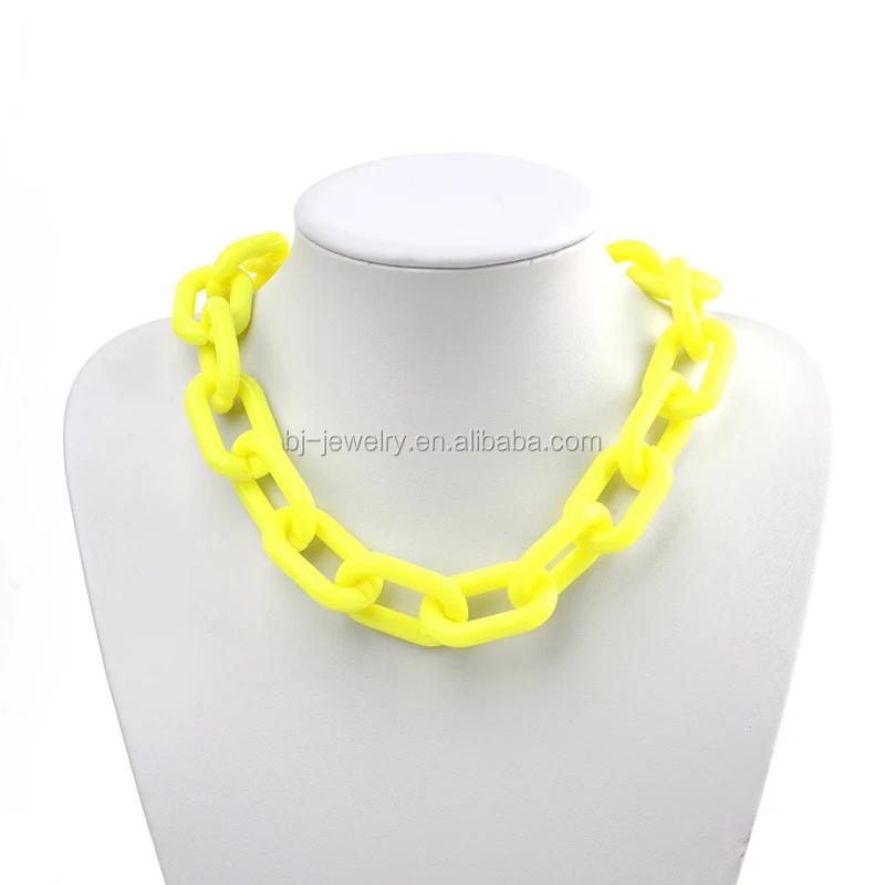 Fashion statement chunky chain plastic women necklace