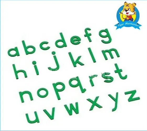 Тигр Монтессори Материалы: L021 Зеленый Маленький Подвижный Алфавит Другие Развивающие