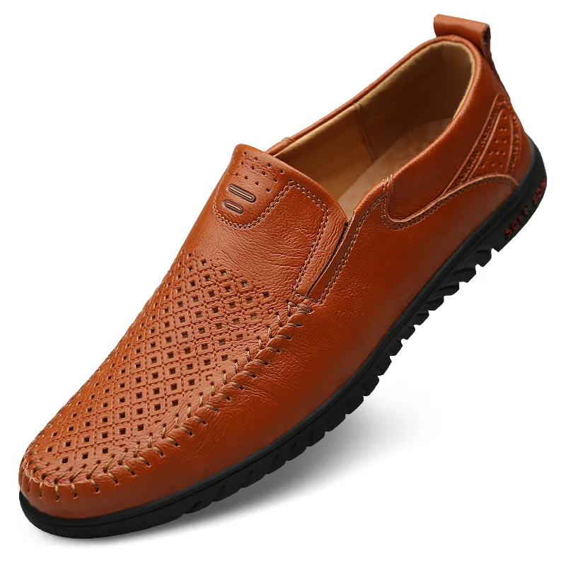 
Genuine leather driving moccasins loafer shoes men summer 