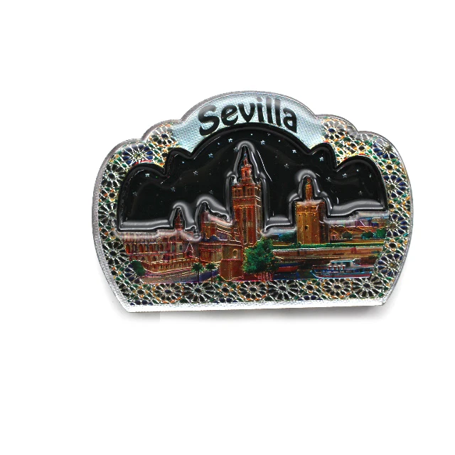 Factory supplier sevilla touist souvenir 3d wooden fridge magnet