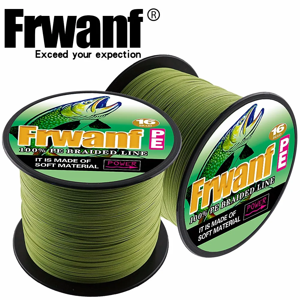 16 strands 1000 meters 0.16--2.00 mm 20 LB-500LB PE braided fishing line