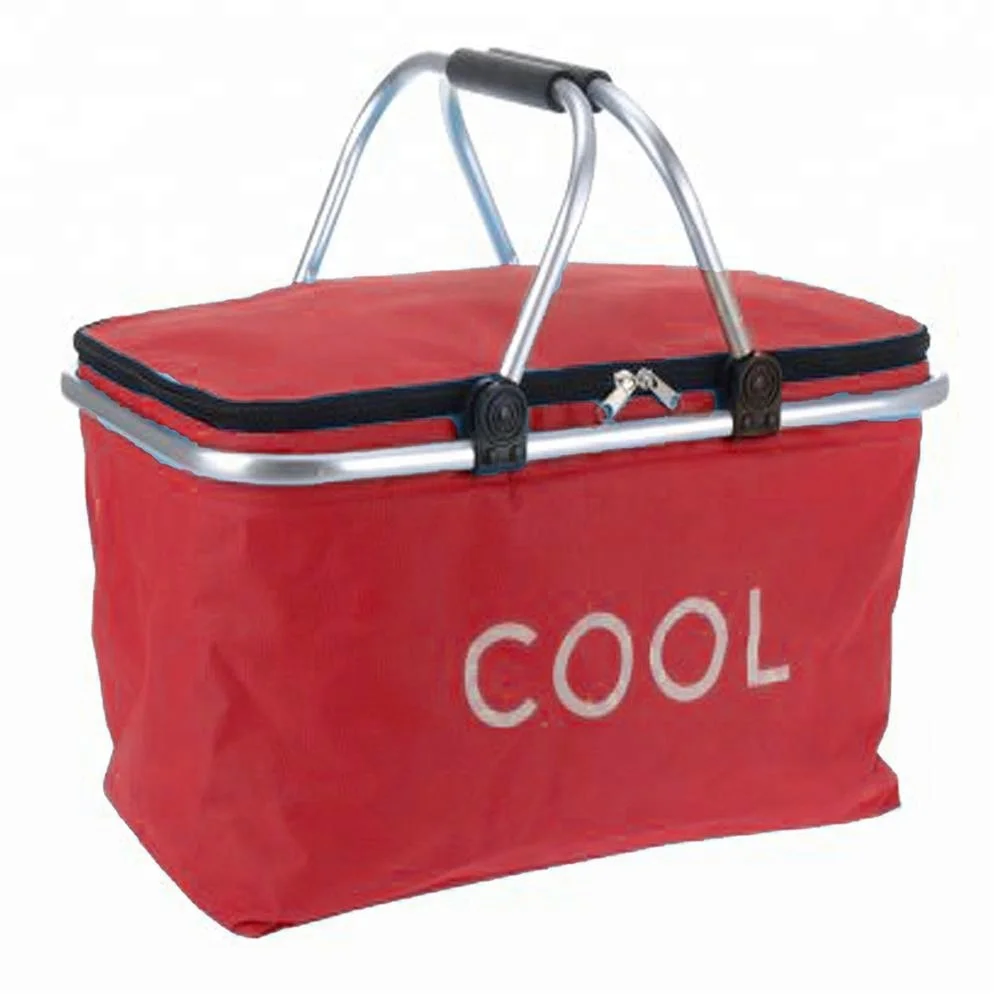 New Design Wholesale Portable Large Oxford Fabric Fruit Vegetable Folding Storage Car Picnic shopping Basket