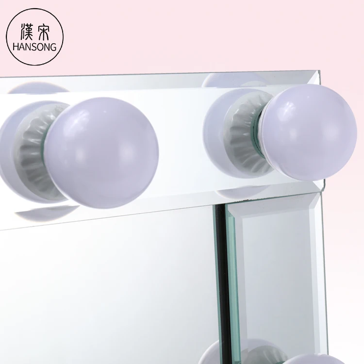 Зеркало для макияжа с подсветкой, настенное косметическое зеркало в голливудском стиле с 14 диммируемыми светодиодными лампочками