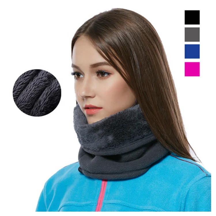 thicken design winter neck warm polar fleece women tube scarf