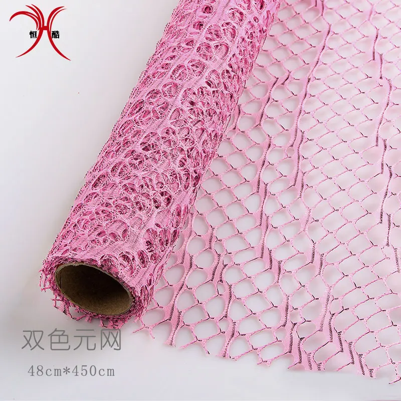 pink decorative poly floral mesh for wrapping flower