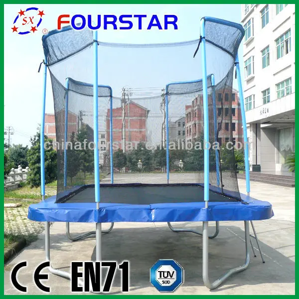 Cheap Rectangle Trampoline square trampoline with safety net