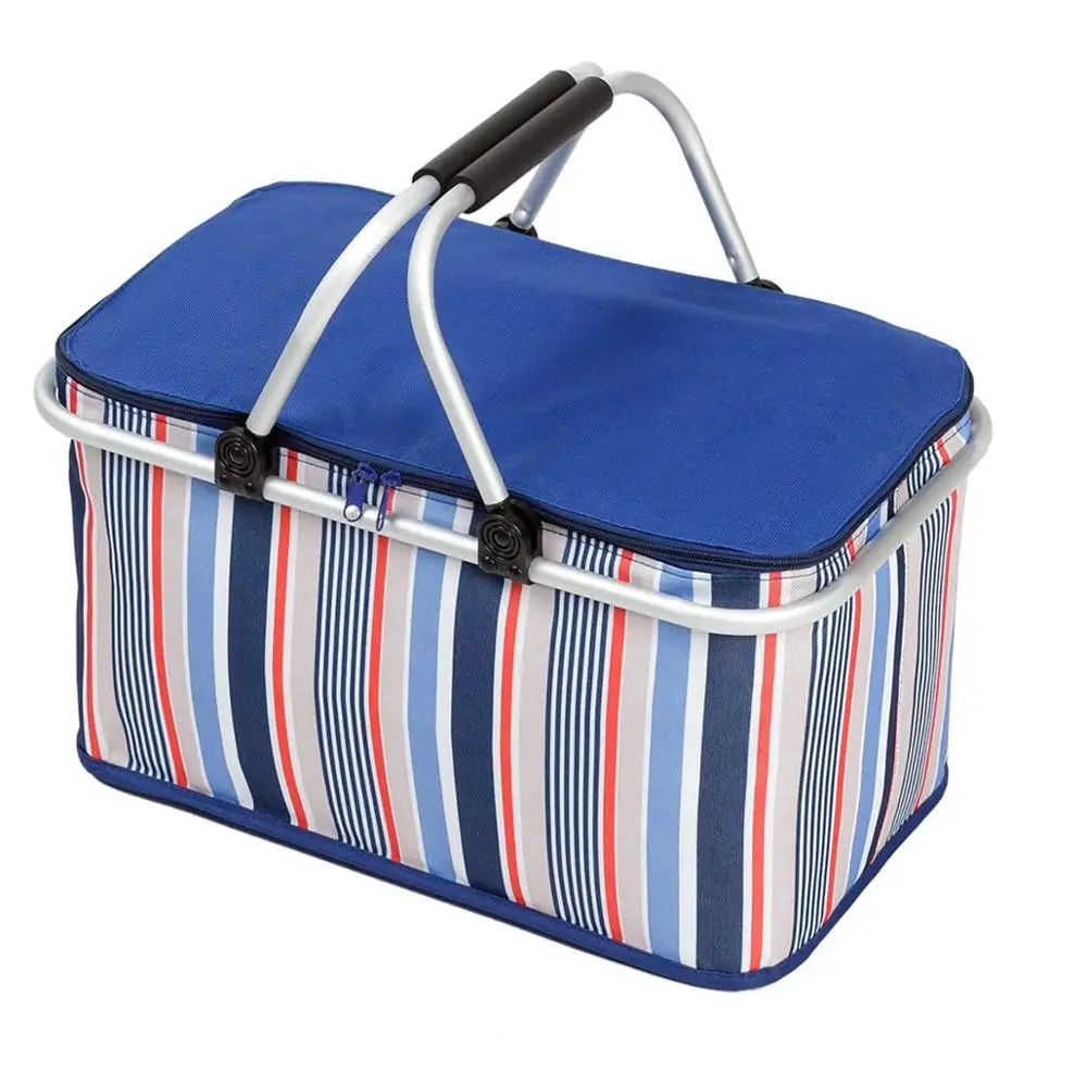 Factory good quality collapsible picnic basket, folding picnic basket