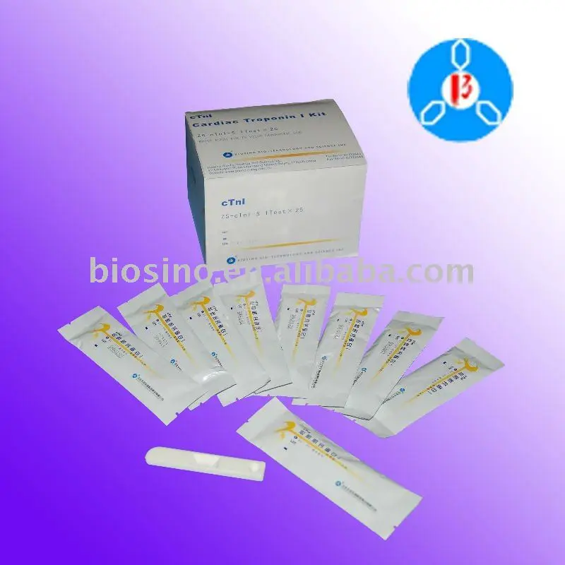 Troponin I (cTnI) test cassette (rapid test, biochemistry reagents, IVD diagnostic kits)