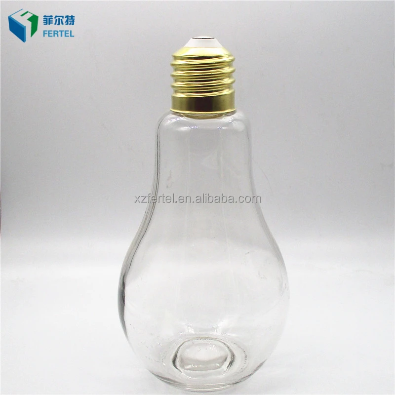 
hot sale light glass bulb lamp drinking bottles for beverage 
