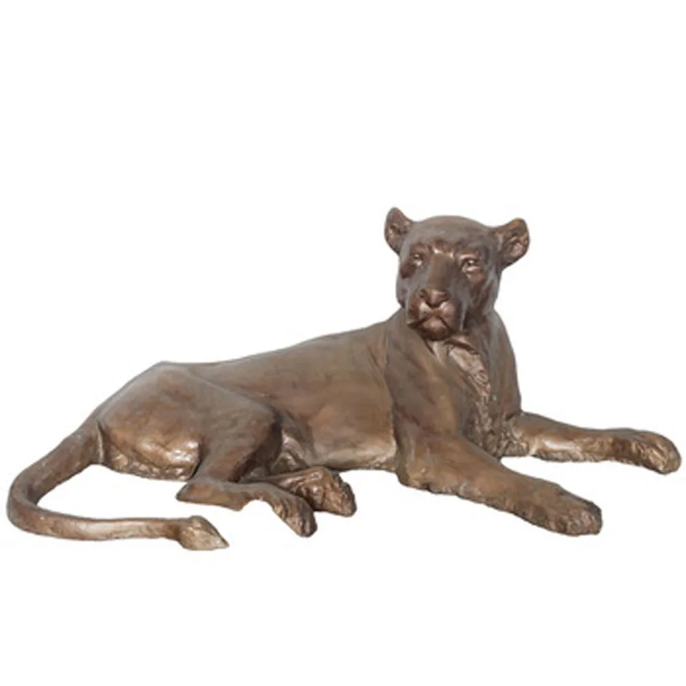Cast aluminum outdoor big lion statue for garden decoration