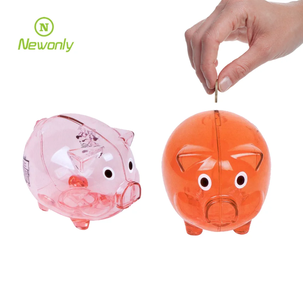 Hot-Selling Lovely clear plastic piggy bank with coin counter for kid gift