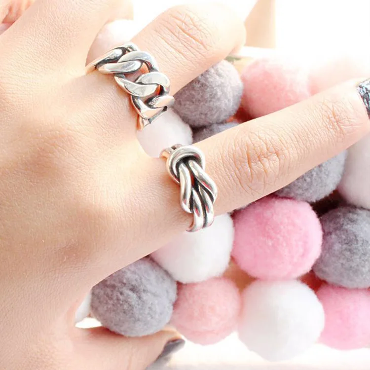 Chains of Coarse Pure Silver Rings Jewelry 925 Sterling Silver Rings Jewelry Low Price Silver Ring