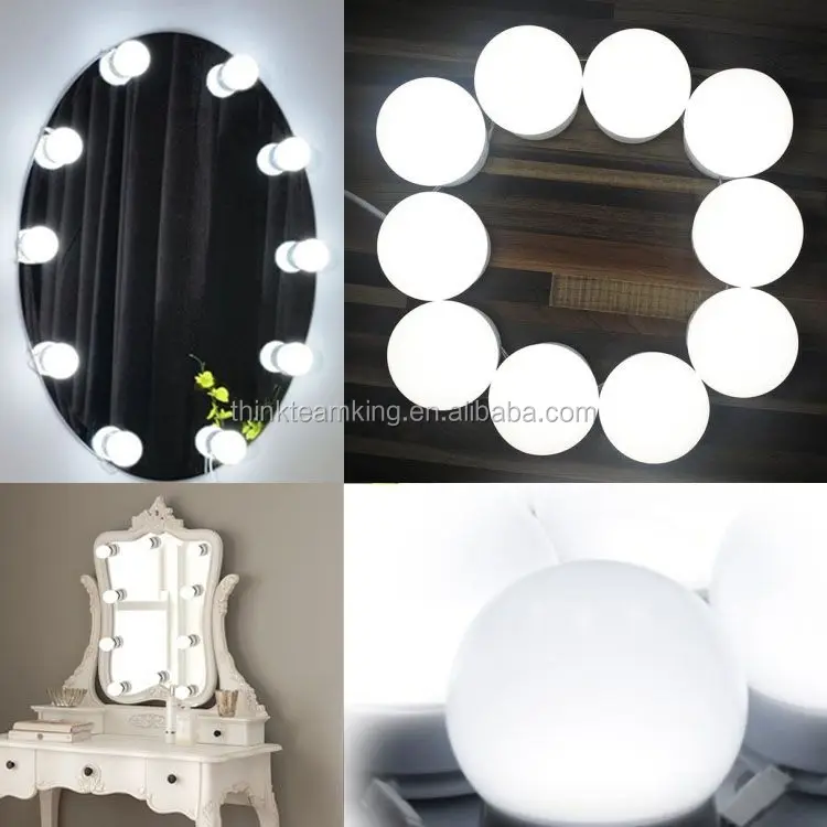 Hollywood Style 10 pack LED Lights Kit forVanity Mirror with Dimmable Light Bulbs