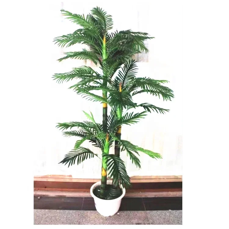 Indoor Artificial Bonsai Kwai Trees Plastic Phoenix PalmTrees On Sales