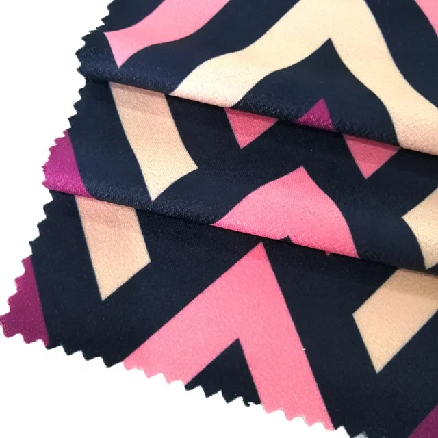 Ткань из 100% полиэстера с высоким скручиванием и цифровым принтом для одежды, крепдешиновая ткань