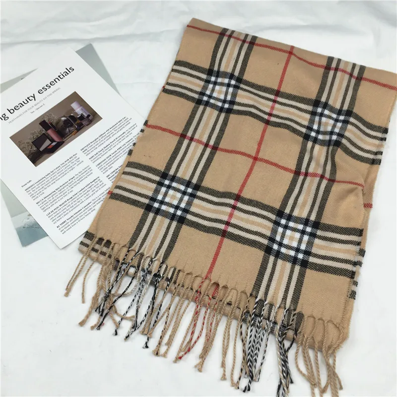 Cosum wholesale cheap thick scottish plaid acrylic lady scarf shawl winter blanket cashmere scarf