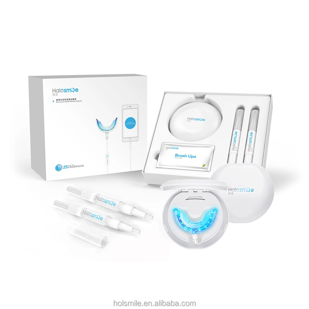 2021 ISO certification CP/HP/Non peroxide teeth whitening kit with phone light