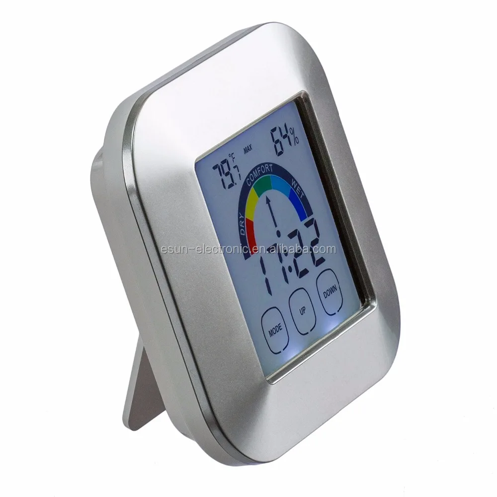 Touchscreen Digital Weather Station Alarm Clock with Forecast Temperature Humidity