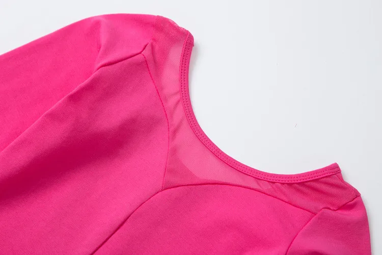 Wholesale High Quality Kids Girls Lilac Long Sleeve Spandex Mesh Ballet Leotards