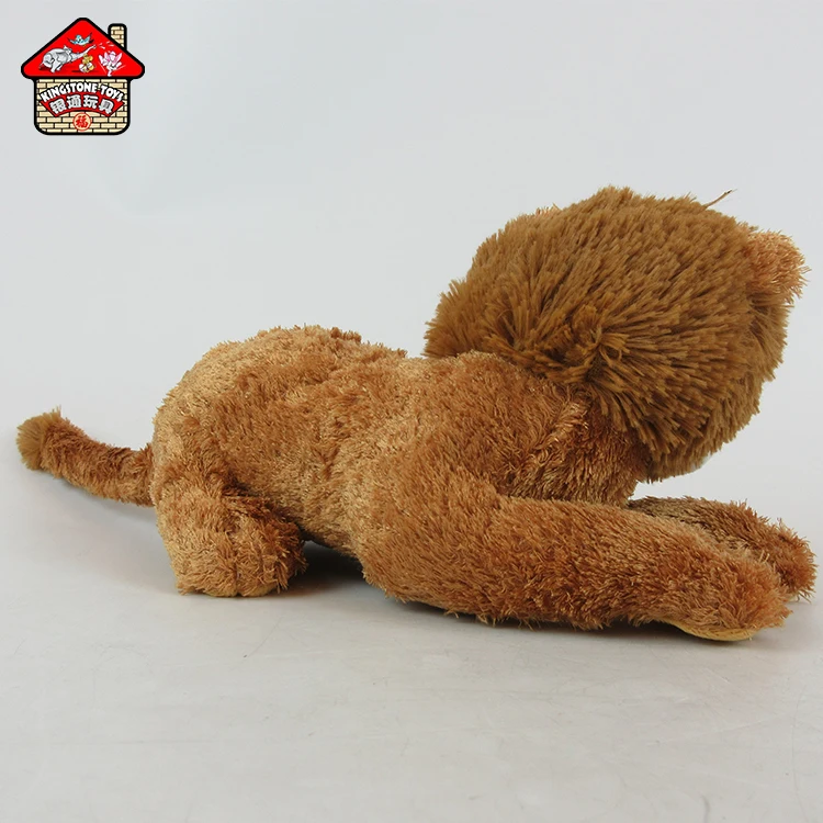 Lovely lying posture plush lion wild animal lion stuffed toy with big eyes