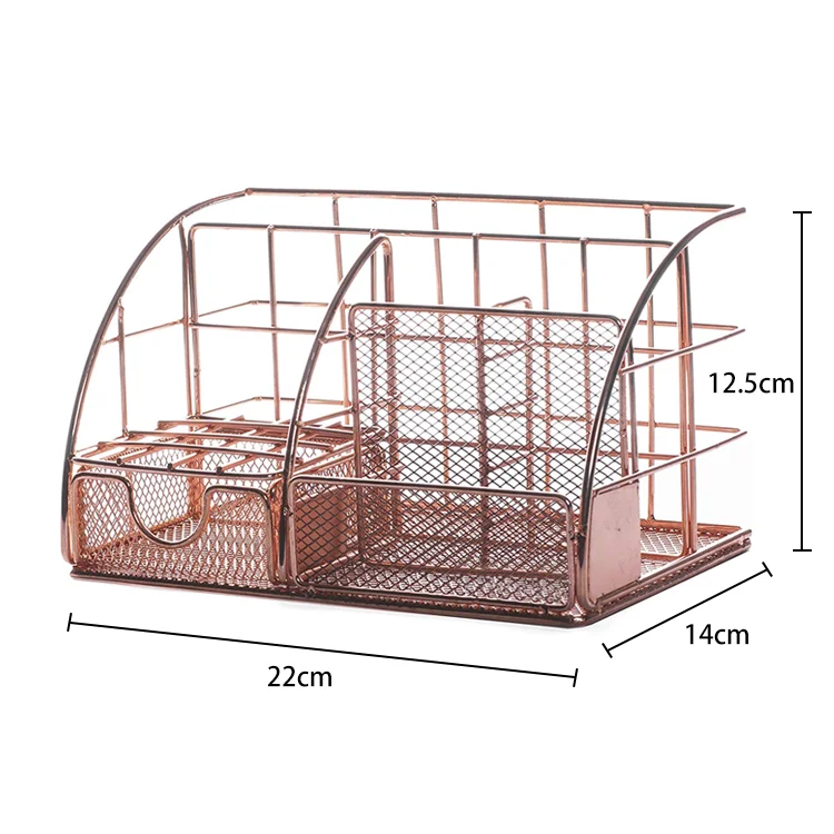 
metal mesh office desk organizer file organizer pen holder for home, office, school,desk or wall 