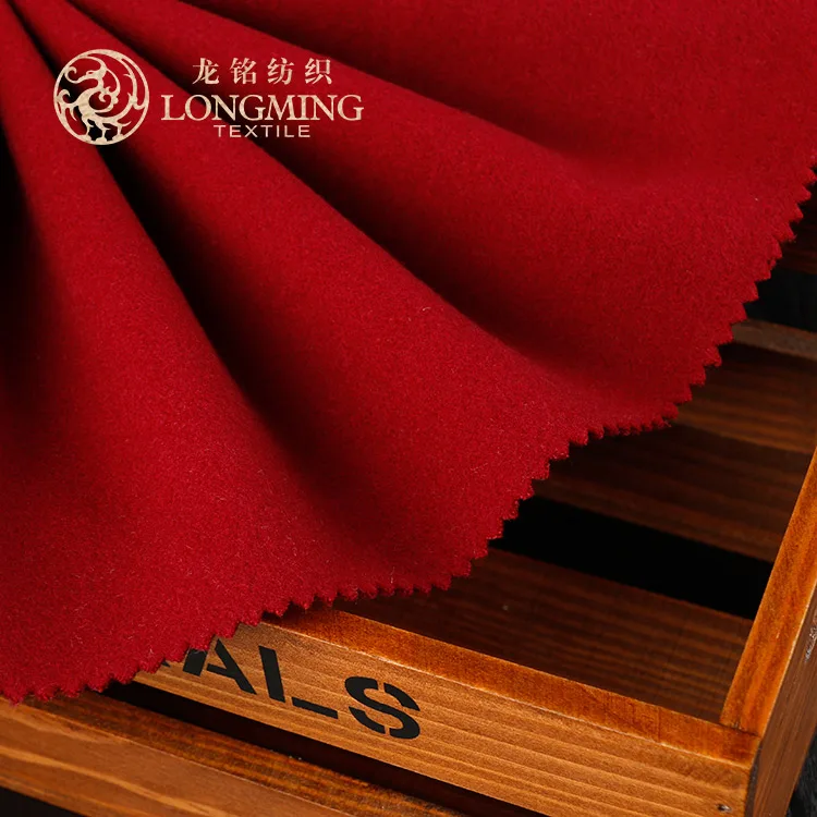 Chinese Textile factory price woven red 100% polyester suit fabric for women coats