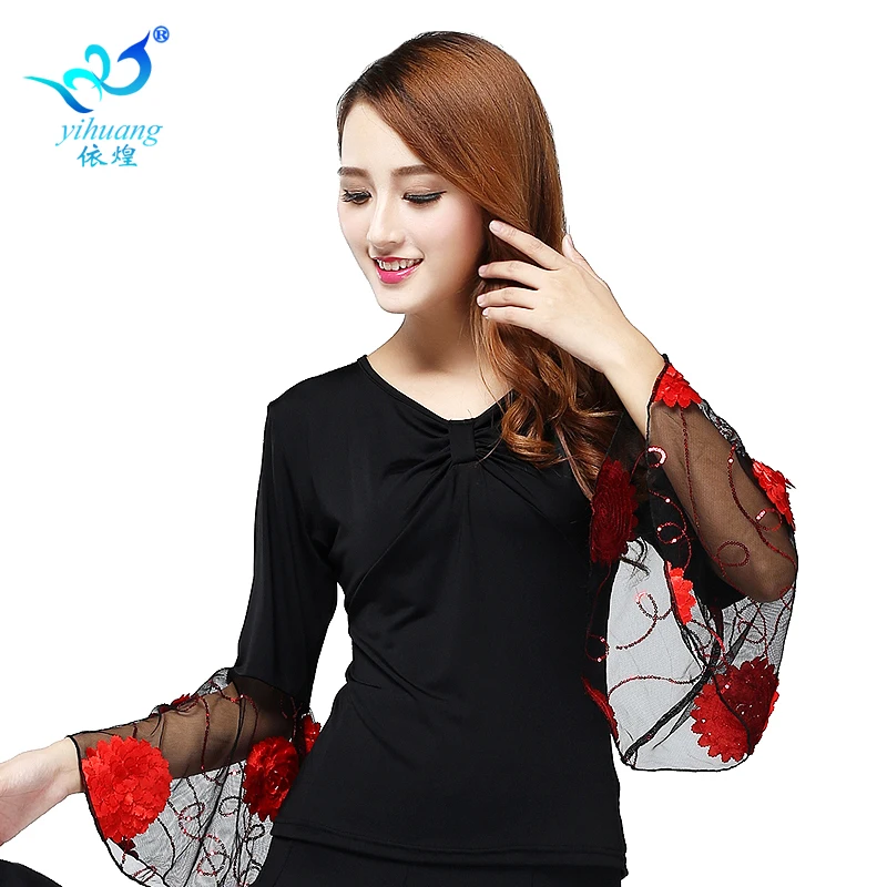 Factory Wholesale Cheap Women Girls Sexy belly dance Salsa Cha cha Rumba Practise Wear/Costume Ballroom Latin Dance Tops