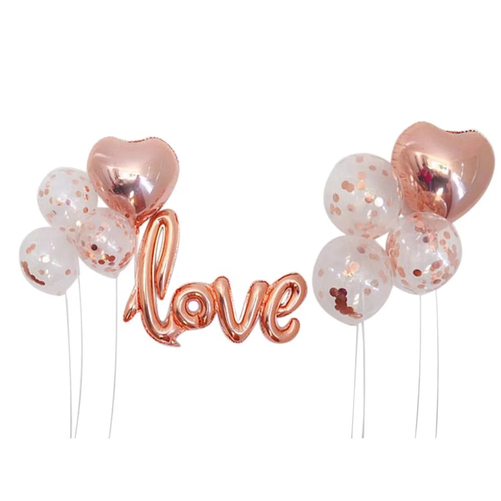 
 Розовое золото бакалавр воздушные шары Свадебные украшения для душа, поставляется для вечеринок, для невесты любовь шар персик конфетти воздушные шары он  