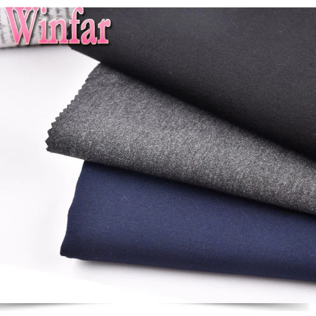 Winfar Knitting Polyester Poly Spun Solid Dyed Embossed Ponte Fabric Ponti Roma Fabric