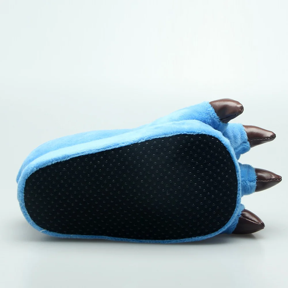 2018 new antislip  winter warm plush 3d claw  animal slippers for kids