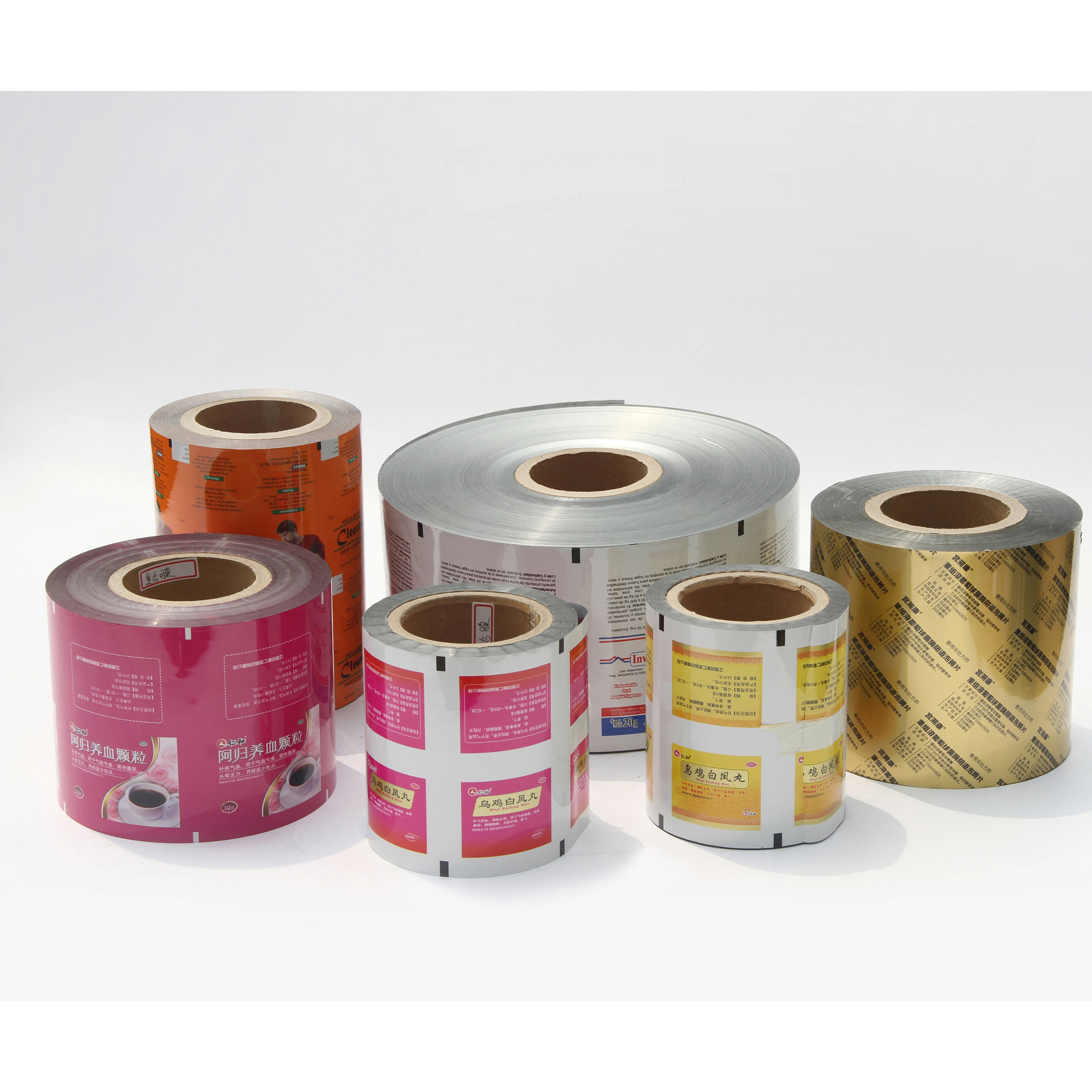 3 layers laminated material plastic packaging aluminum foil laminated food film roll