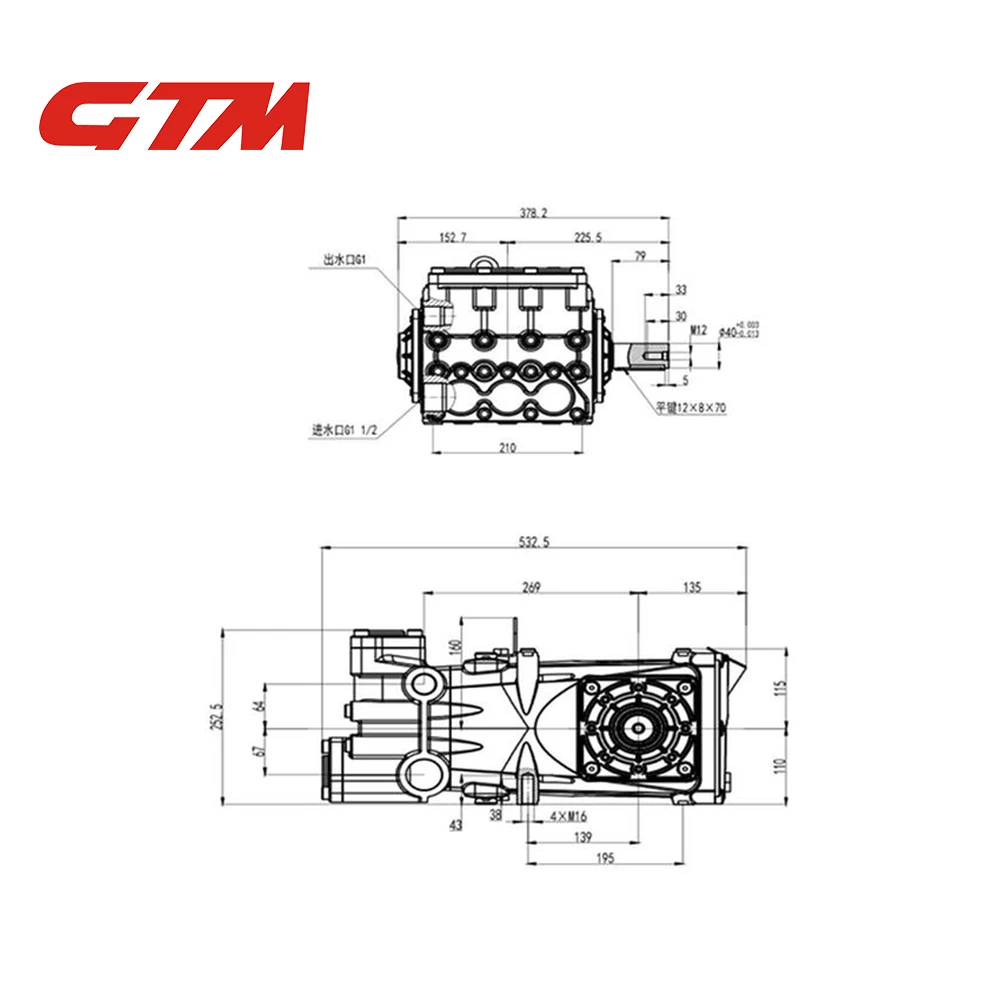 Stainless steel sea water reciprocating plunger pump
