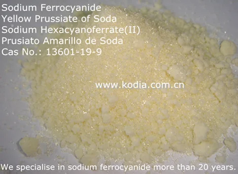 Лучшее качество и конкурентоспособная цена Ферроцианид натрия промышленного класса/пищевого класса