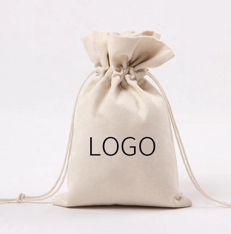 
reusable shopping bag, organic cotton bag with drawstring, recyclable cotton bag 