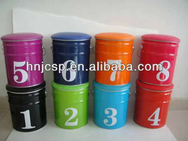 18L Multifunction Metal Barrel Bucket Stool Seat