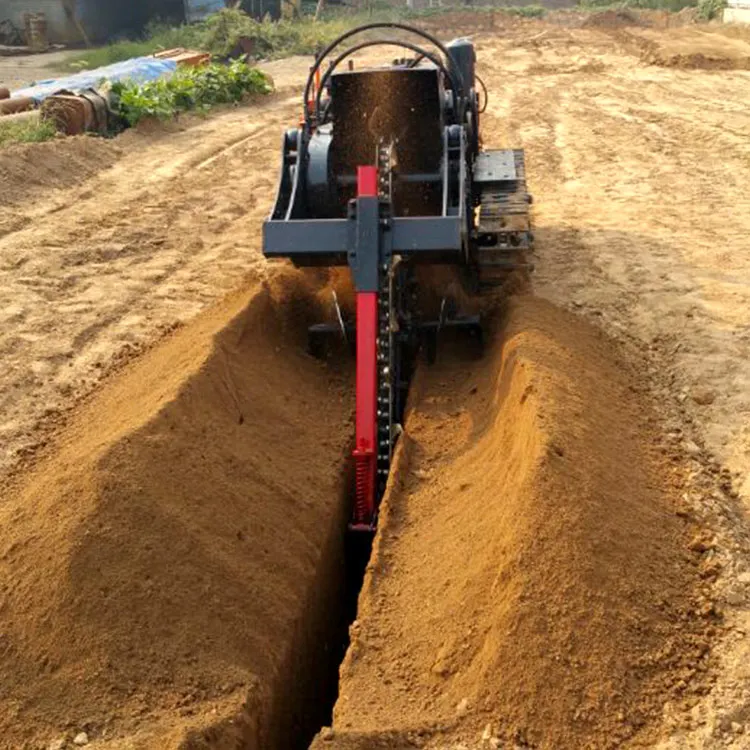 3 Point Hitch Tractor Mounted Trencher Driven Pipeline Chain Ditcher Mini Chainsaw Track Trenching Hydraulic Machine
