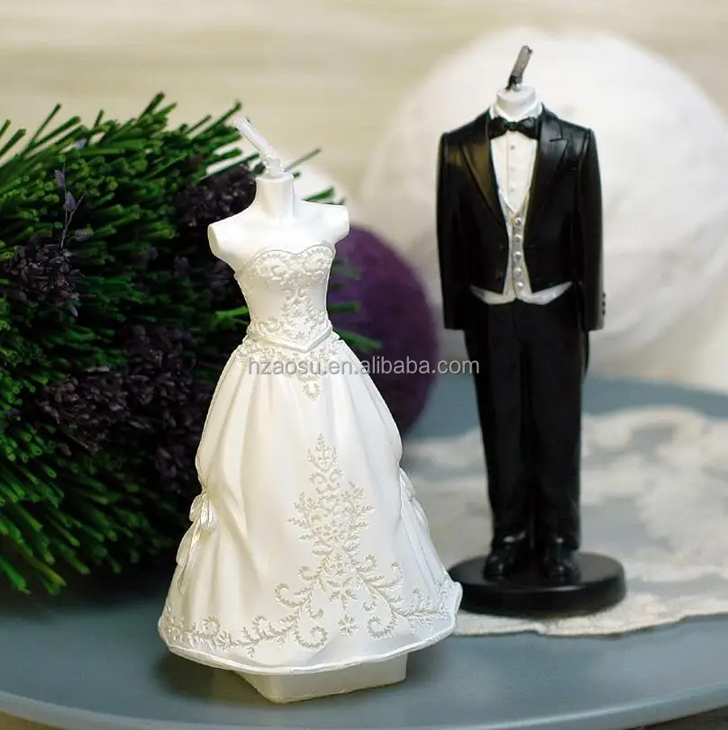 Bride White Wedding Dress Shaped Candles